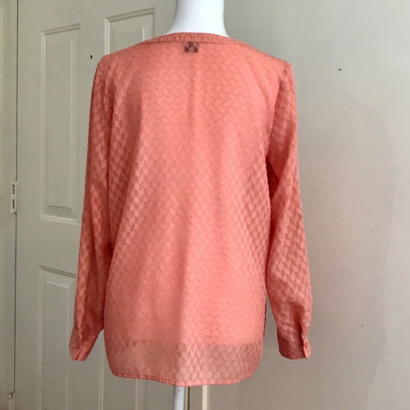 Ann Taylor Long Sleeve Chevron Blouse - Picture 2 of 2
